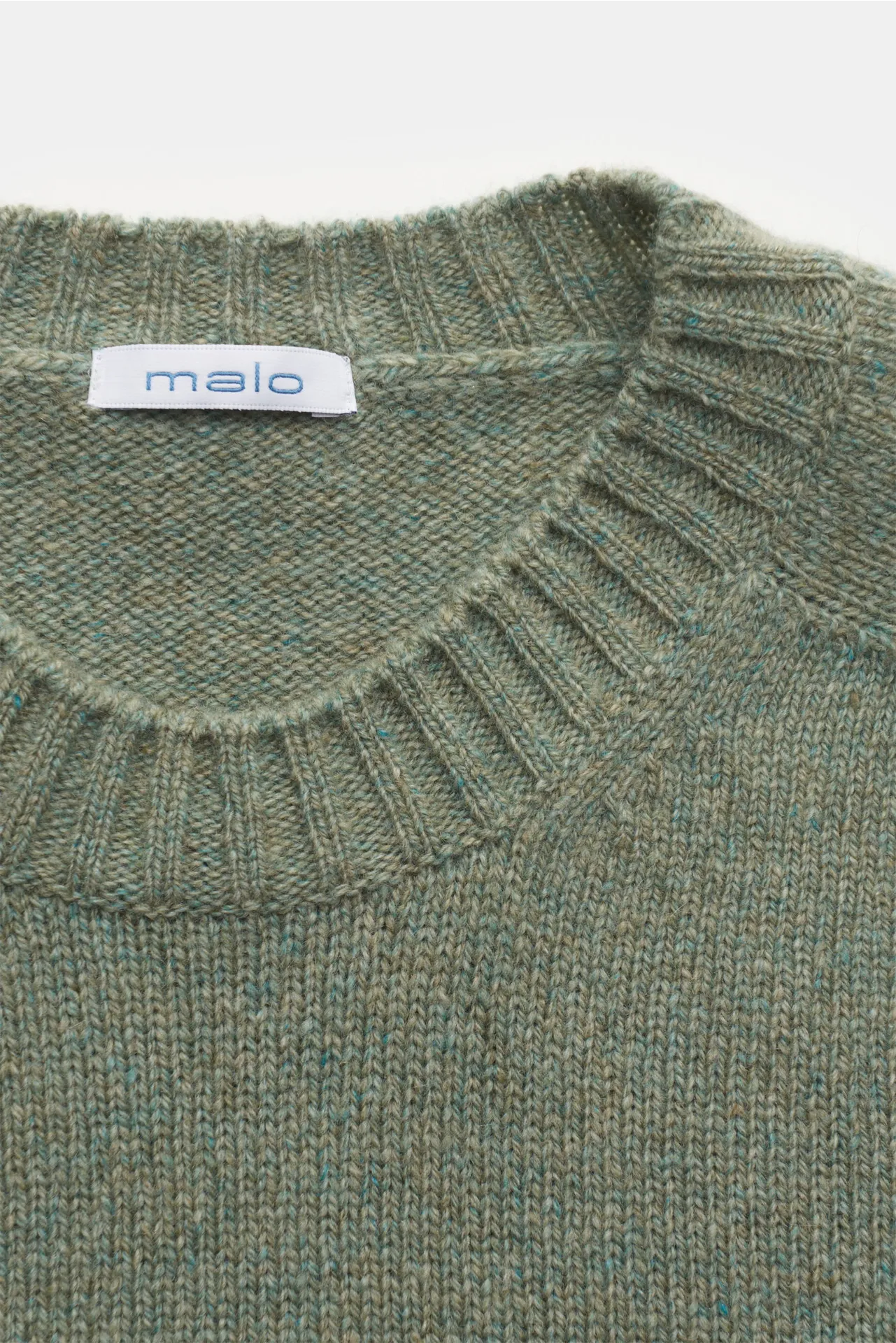 Malo - Herren - Cashmere Rundhalspullover graugrün meliert – Bild 2