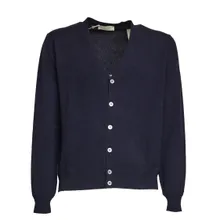 FILIPPO DE LAURENTIIS - Cashmere Blend Cardigan With Ribbed Cuffs - Größe 56 - blau FILIPPO DE LAURENTIIS - Cashmere Blend Cardigan With Ribbed Cuffs - Größe 56 - blau