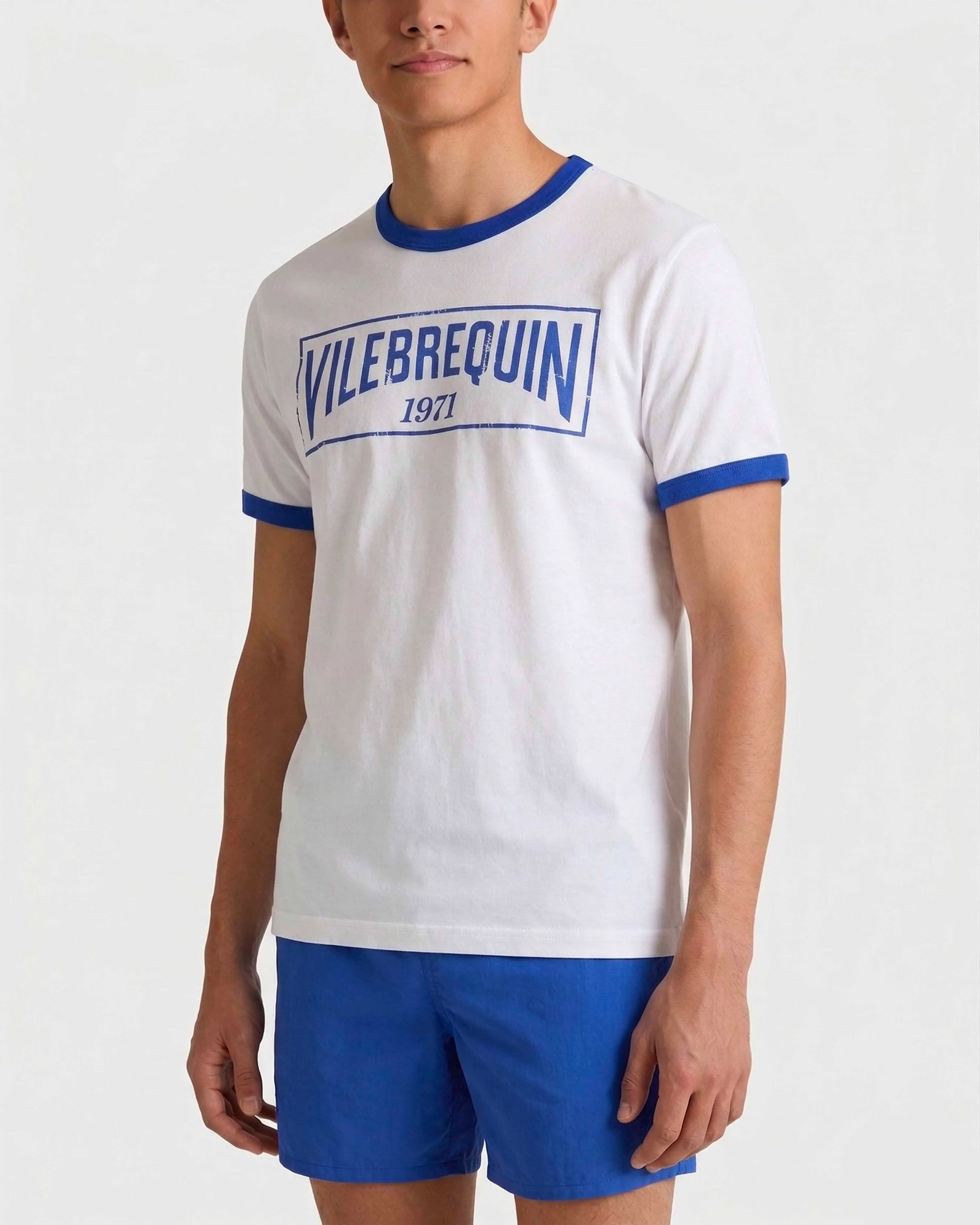 Vilebrequin - T-shirt Aus Leichtem Baumwolljersey Mit Zweifarbigem Logo Für Herren - T-shirt - Partisol - Blau - Größe S – Bild 3