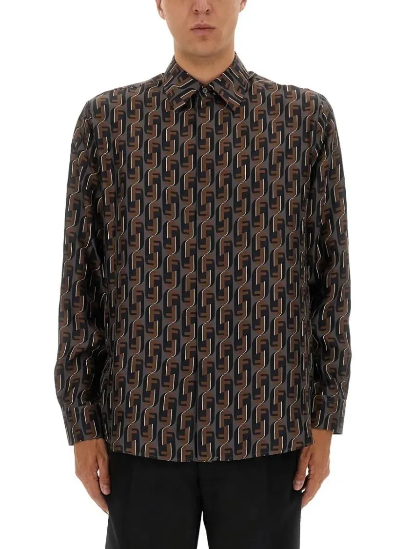 Fendi - Geometric Print Silk Shirt - Größe M - bunt Fendi - Geometric Print Silk Shirt - Größe M - bunt