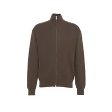 Closed - High Collar Zip-Front Cardigan With Ribbed Details - Größe XL - grau Closed - High Collar Zip-Front Cardigan With Ribbed Details - Größe XL - grau