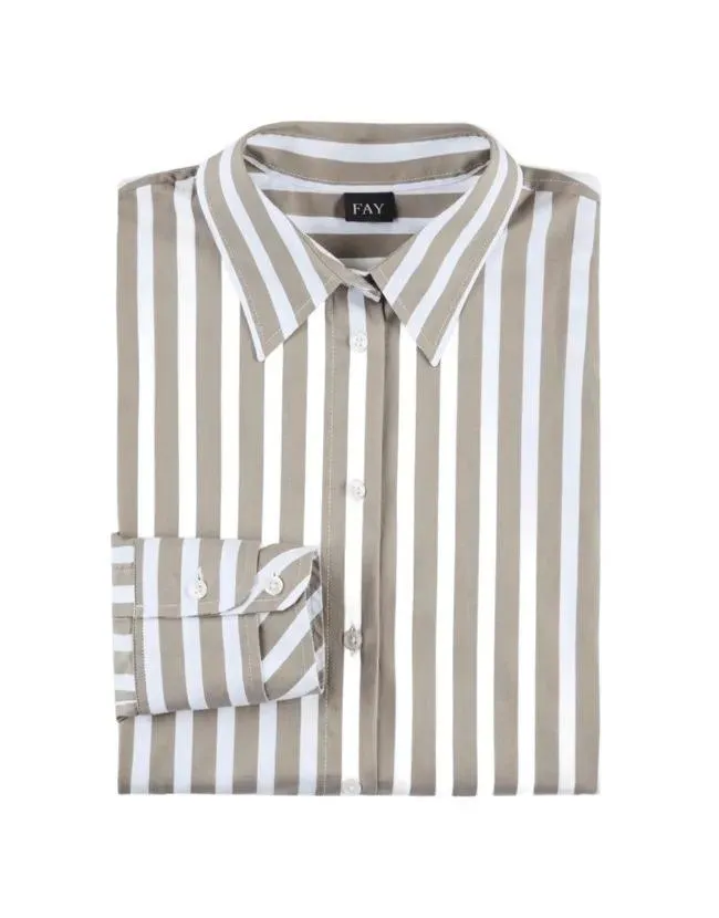 Fay - Long-Sleeve Green Fay Shirt With Embroidered Logo - Größe XL - grau Fay - Long-Sleeve Green Fay Shirt With Embroidered Logo - Größe XL - grau