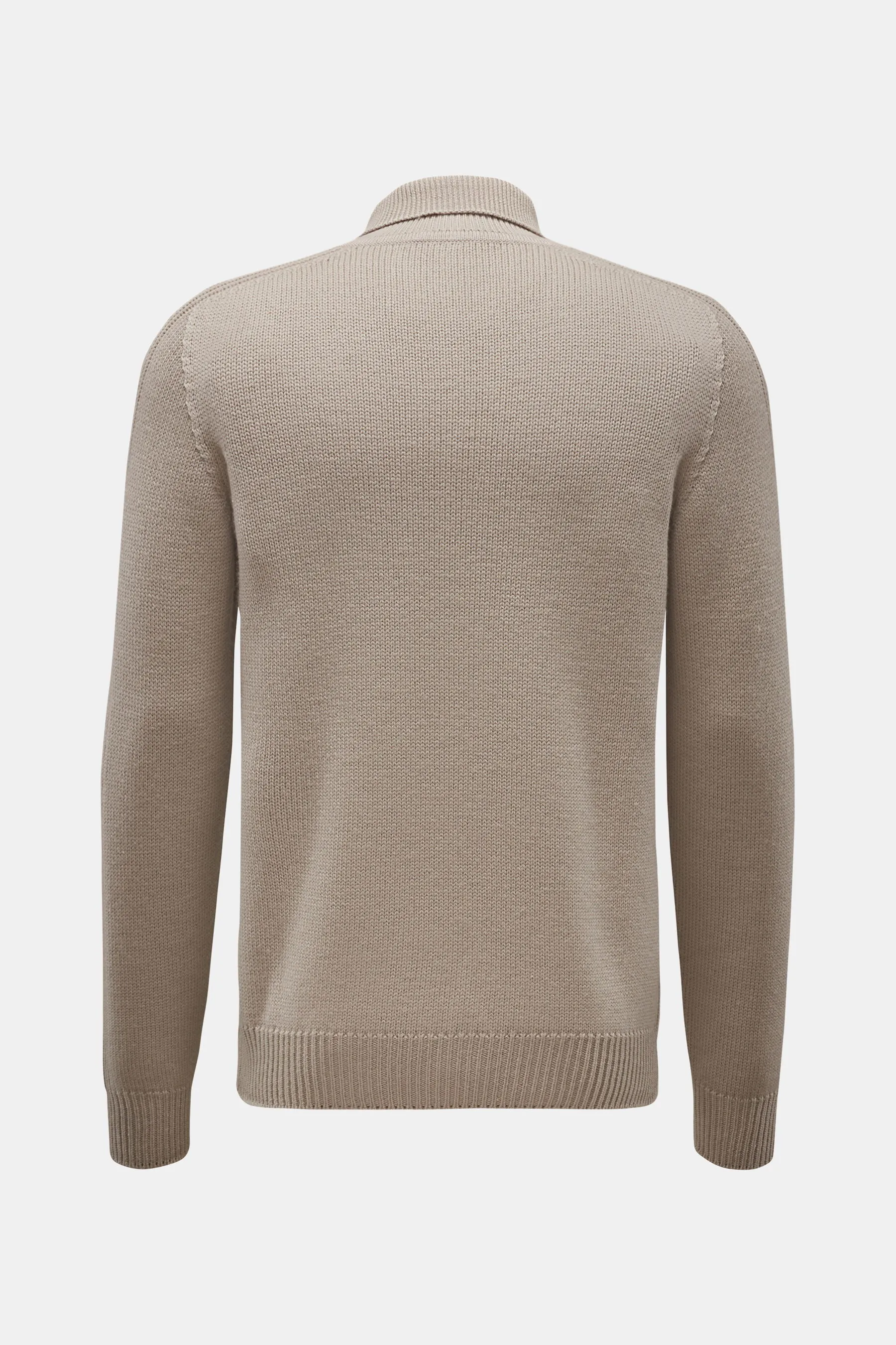 04651/ A trip in a bag - Herren - Pullover 'Foggy Mock' taupe – Bild 3