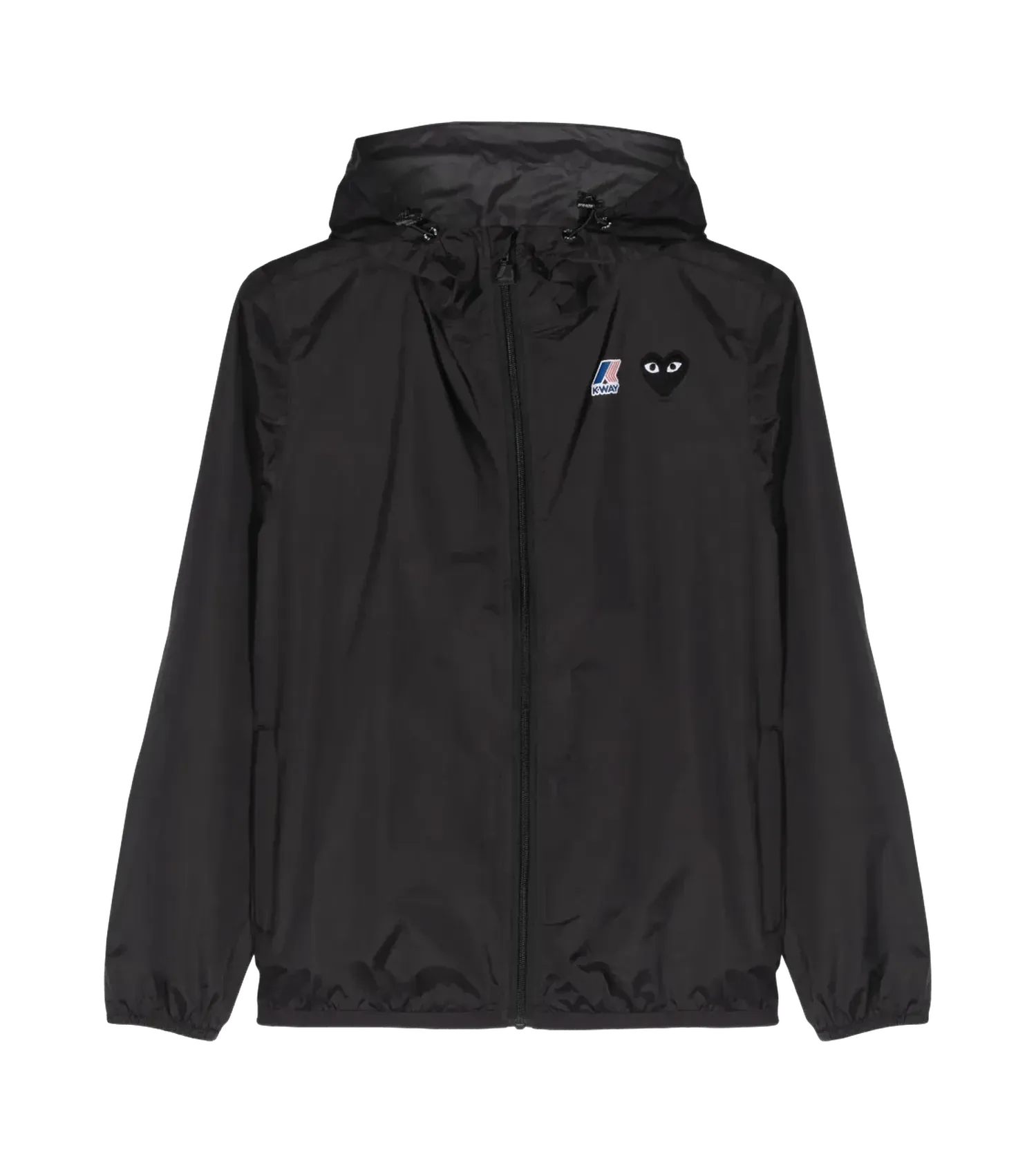 Comme des Garcons Play - x K-Way Kapuzenjacke - Größe XL - schwarz Comme des Garcons Play - x K-Way Kapuzenjacke - Größe XL - schwarz
