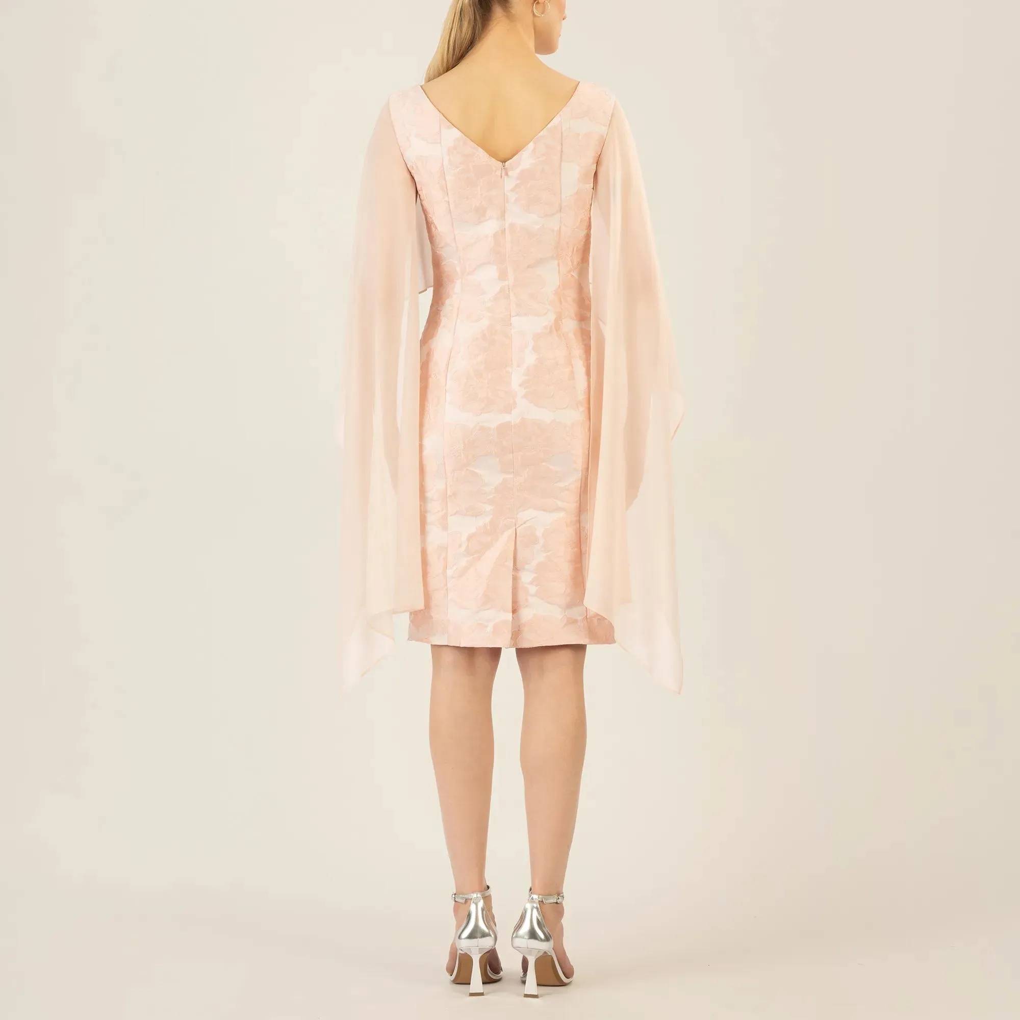 Apart - Jacquardkleid mit Chiffonstola - Größe 40 - rosa – Bild 2