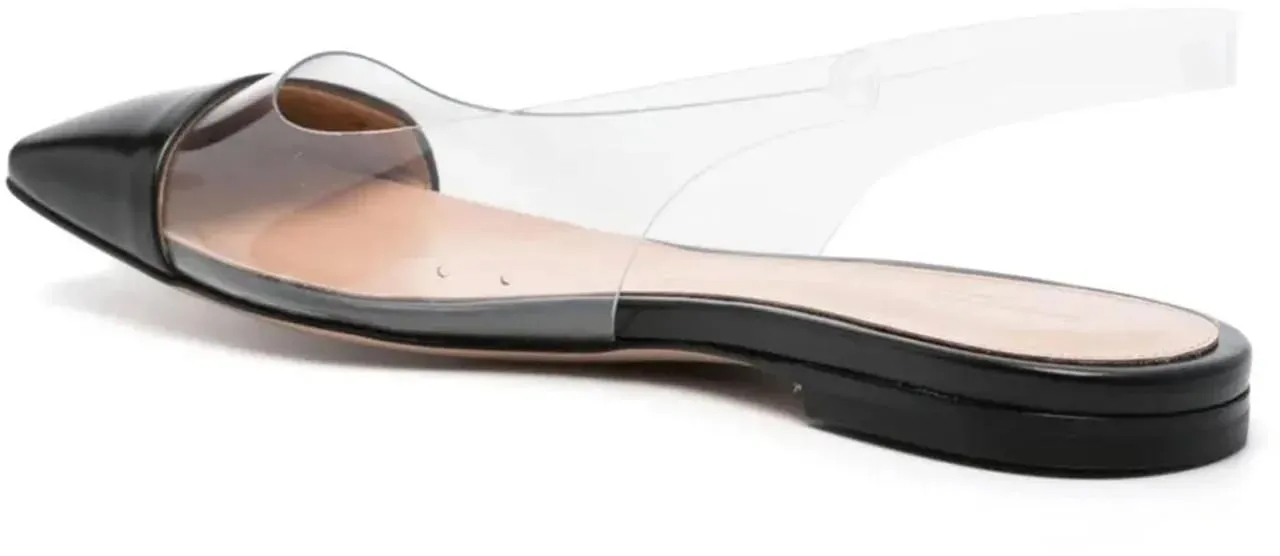 Gianvito Rossi - Gianvito Rossi Plexi Slingback Flats - Größe 38 - black – Bild 2