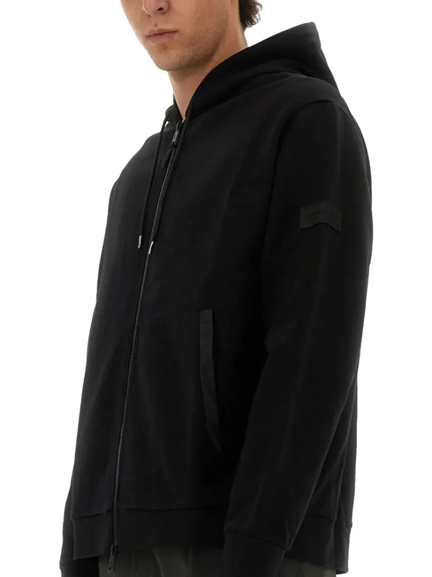 Premiata - Zip Sweatshirt With Contrasting Fabric Panel - Größe M - schwarz – Bild 2