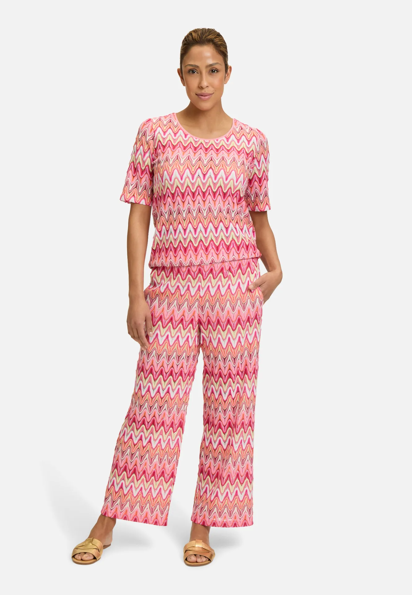 Spitzenshirt mit Rippbündchen – Bild 2