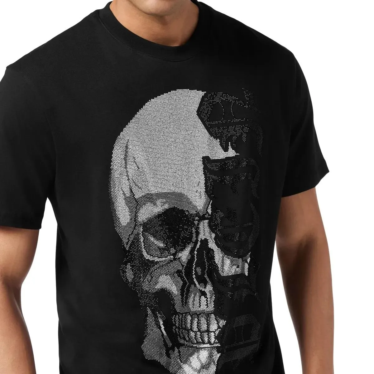 Philipp Plein - T-Shirt Rundhalsausschnitt Ss Gothic Plein Verzier - Größe M - schwarz – Bild 3
