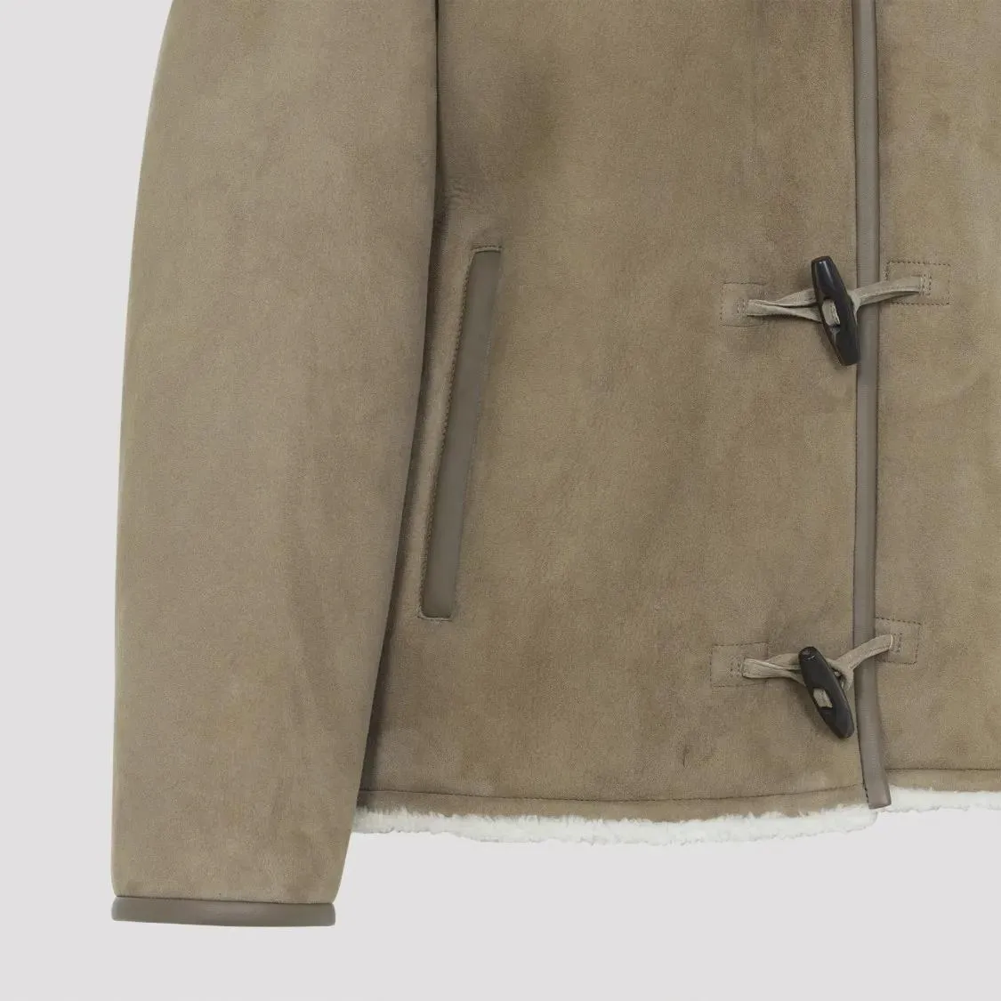 Yves Salomon - Beige Suede Lamb Jacket With Shearling Lining - Größe 38 - beige – Bild 2