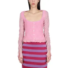 Cormio - Ruffled Sleeves Cardigan - Größe 42 - pink Cormio - Ruffled Sleeves Cardigan - Größe 42 - pink