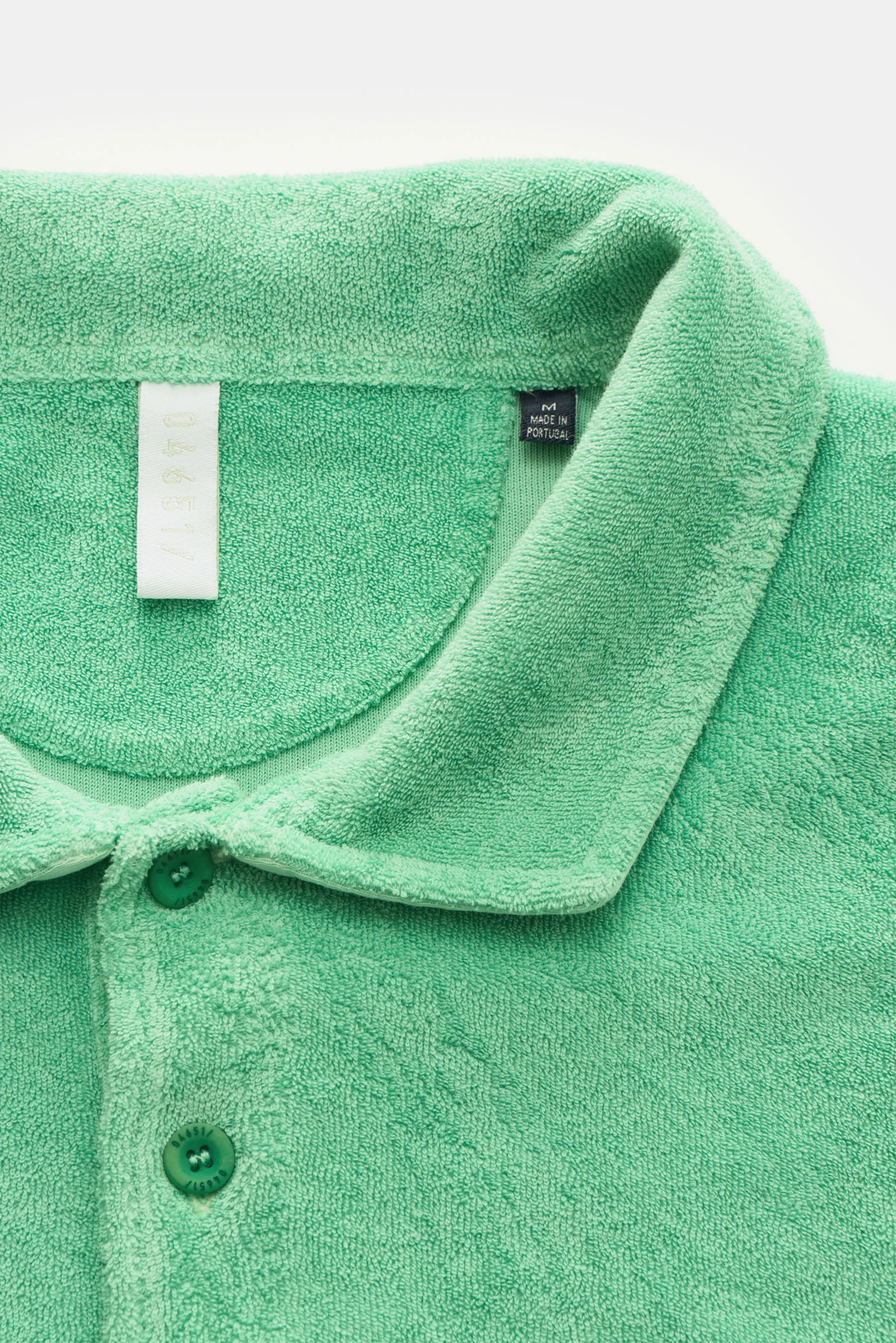 04651/ A trip in a bag - Herren - Frottee-Poloshirt 'Terry Polo' hellgrün – Bild 2