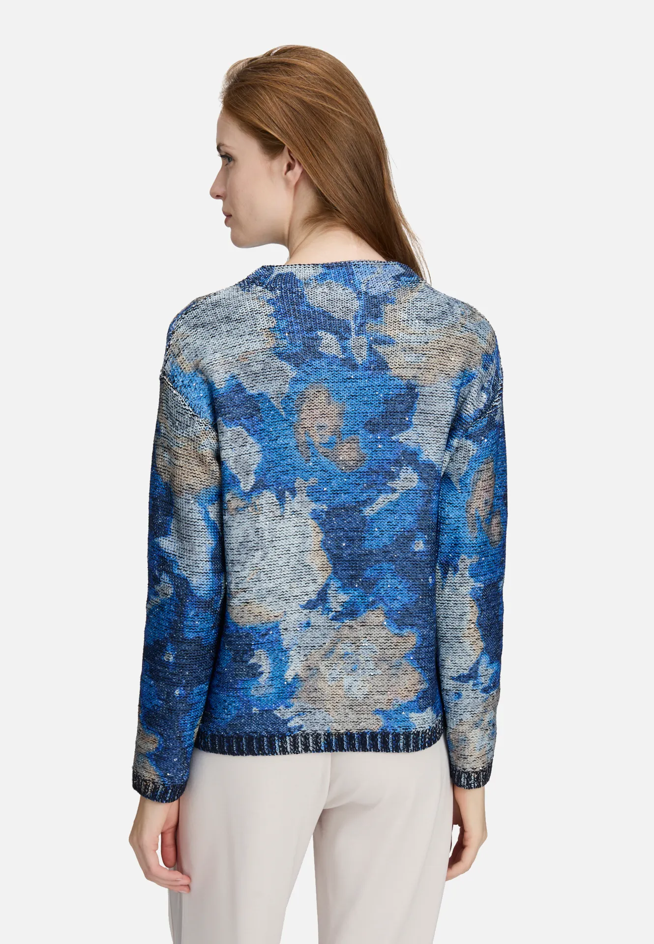 Grobstrick-Pullover mit Print Grobstrick-Pullover mit Print