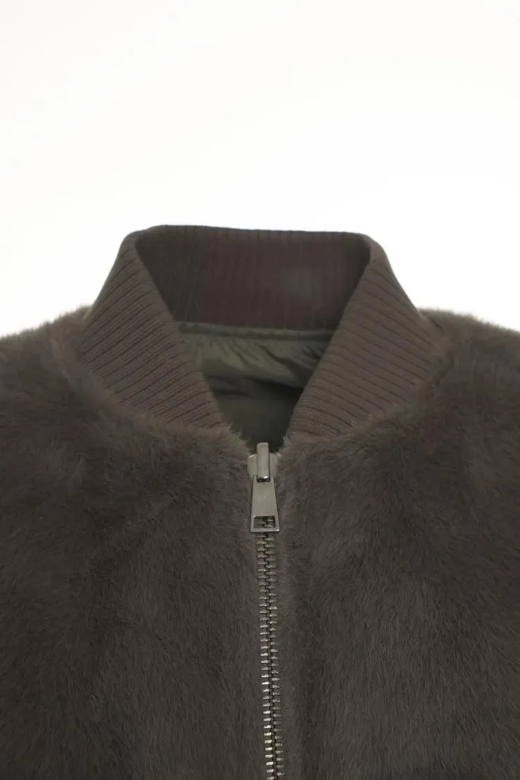 Gimo's - Faux Fur Bomber Jacket - Größe XL - grau – Bild 2