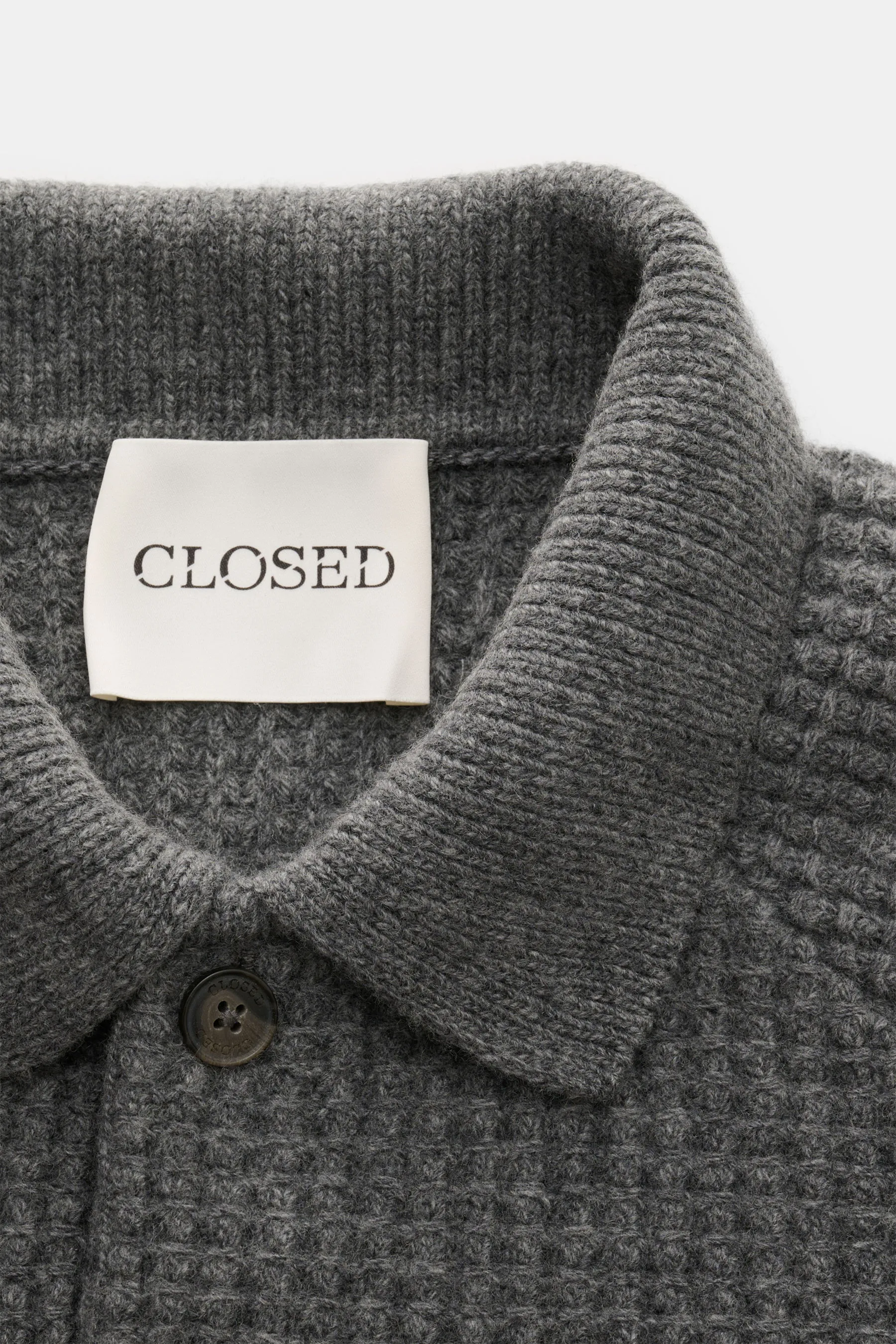 Closed - Herren - Strickpolo grau – Bild 2