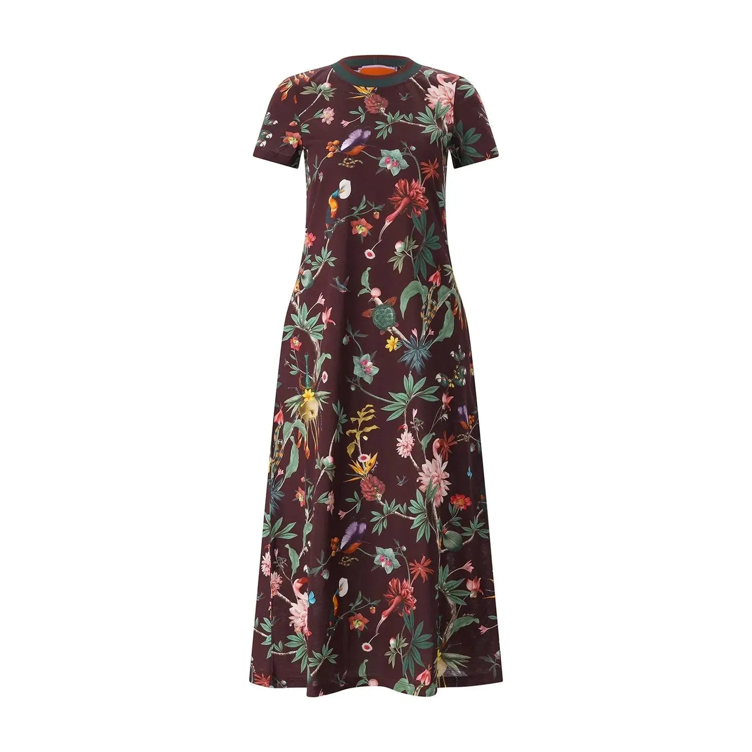 LaDoubleJ - Floral Print Cotton Maxi Dress With Contrasting Co - Größe XL - bunt LaDoubleJ - Floral Print Cotton Maxi Dress With Contrasting Co - Größe XL - bunt
