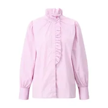 Emily can den Bergh - Gestreifte Hemdbluse mit Rüschen - Größe 40 - rosa Emily can den Bergh - Gestreifte Hemdbluse mit Rüschen - Größe 40 - rosa