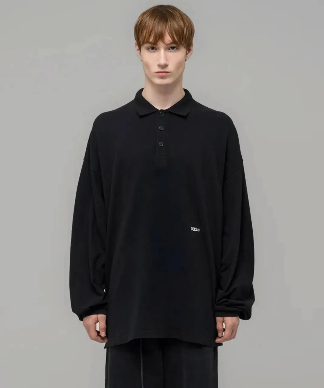 032c - 032C Schwarzes Oversized Langärmliges Poloshirt - Größe S - multi 032c - 032C Schwarzes Oversized Langärmliges Poloshirt - Größe S - multi