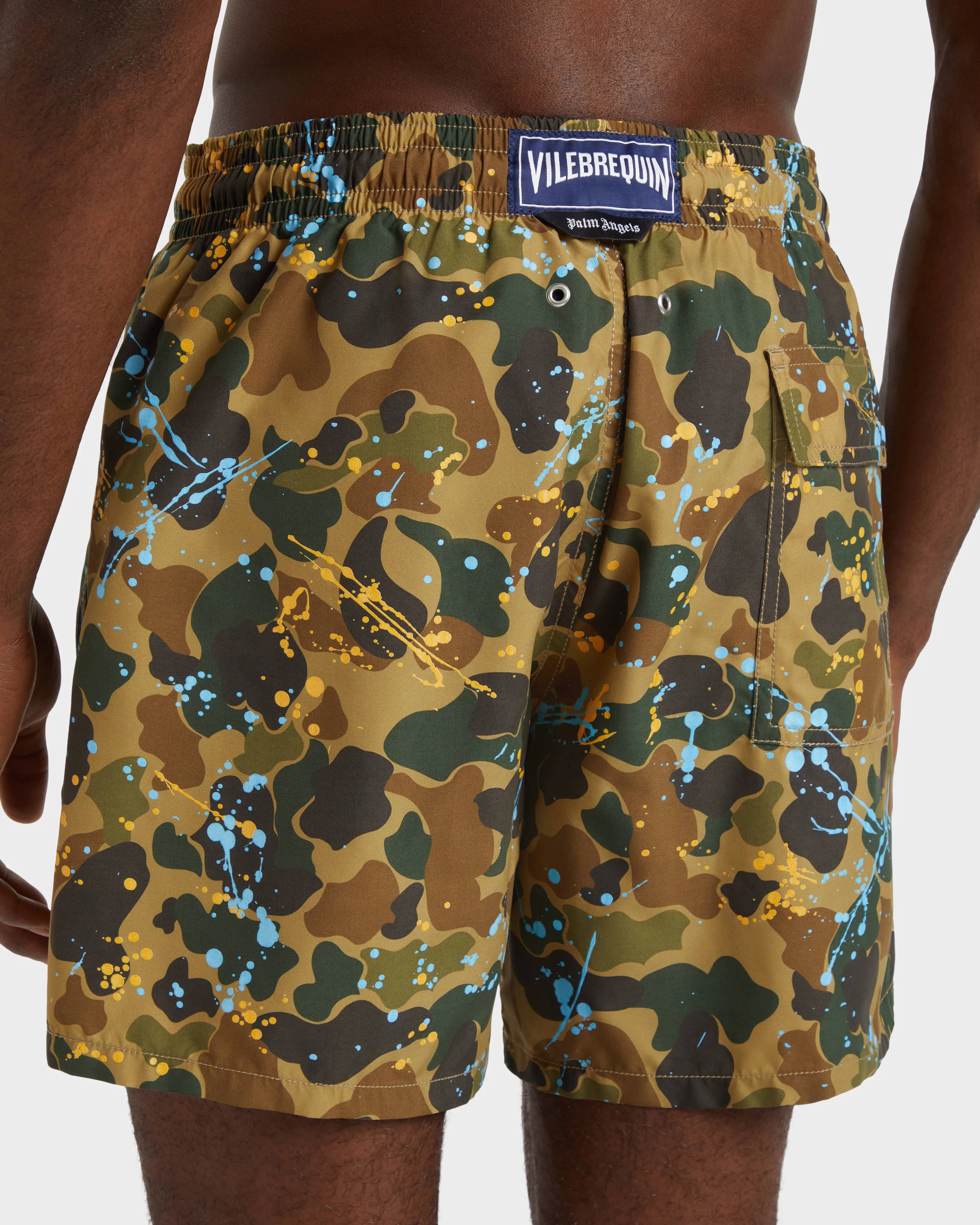 Vilebrequin - Camo Splash Badeshorts Für Herren - Vbq X Palm Angels - Bademode - Moorea - Marone - Größe S – Bild 6