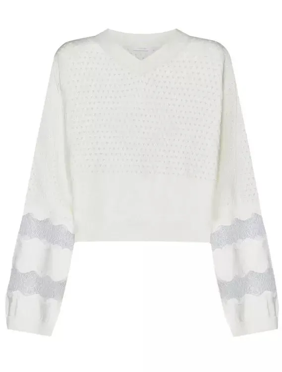 See By Chloé - Cotton And Cashmere Pullover - Größe S - weiß See By Chloé - Cotton And Cashmere Pullover - Größe S - weiß