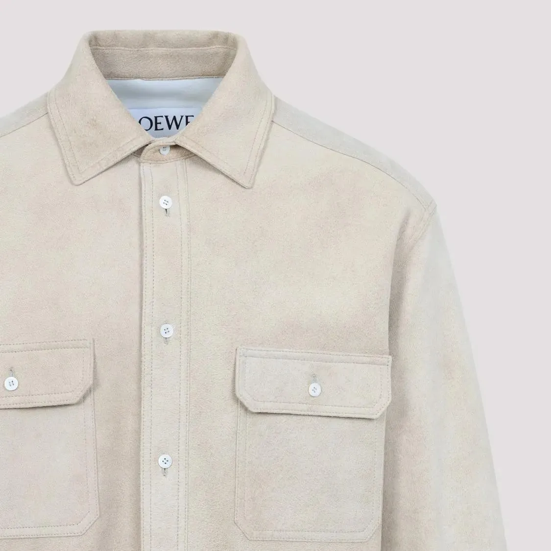 Loewe - Beige Lamb Leather Shirt - Größe 50 - beige – Bild 2