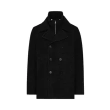Duno - Double-Breasted Peacoat With Detachable Bib Detail - Größe 46 - schwarz Duno - Double-Breasted Peacoat With Detachable Bib Detail - Größe 46 - schwarz