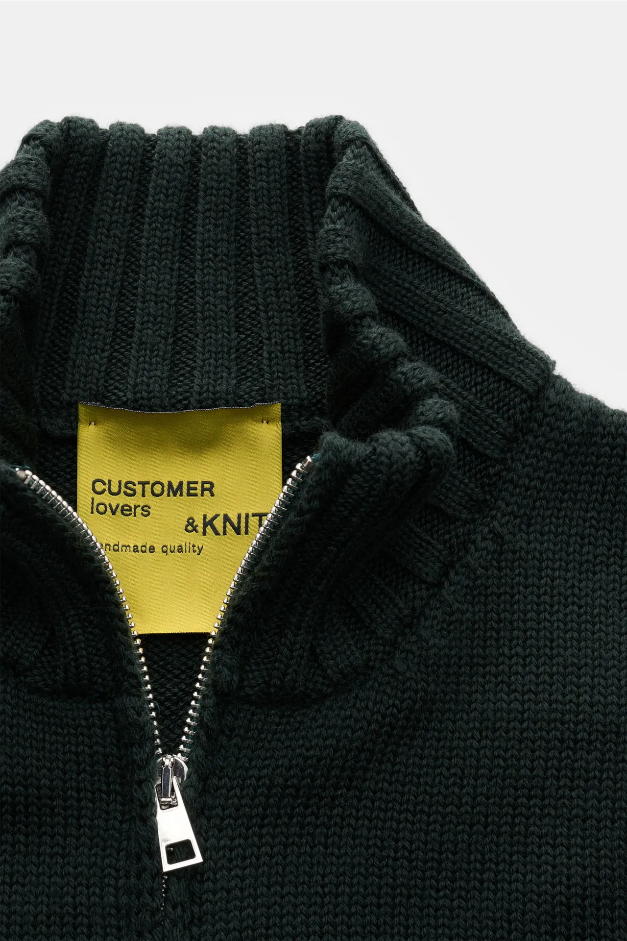 B.F. Knitwear - Herren - Merino Strickjacke dunkelgrün – Bild 2