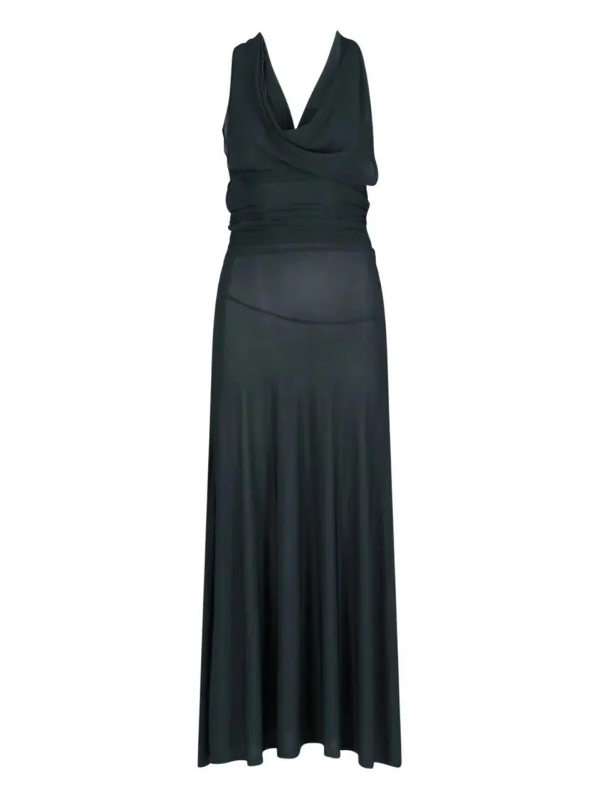 Paloma Wool - Wool Halter Maxi Dress – Navy - Größe L - blau – Bild 4