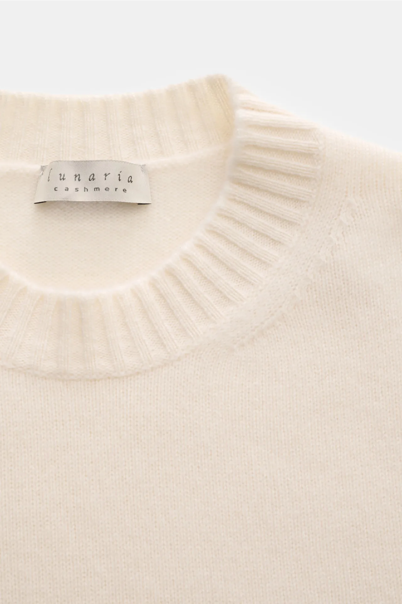 Lunaria Cashmere - Herren - Cashmere Rundhalspullover creme – Bild 2