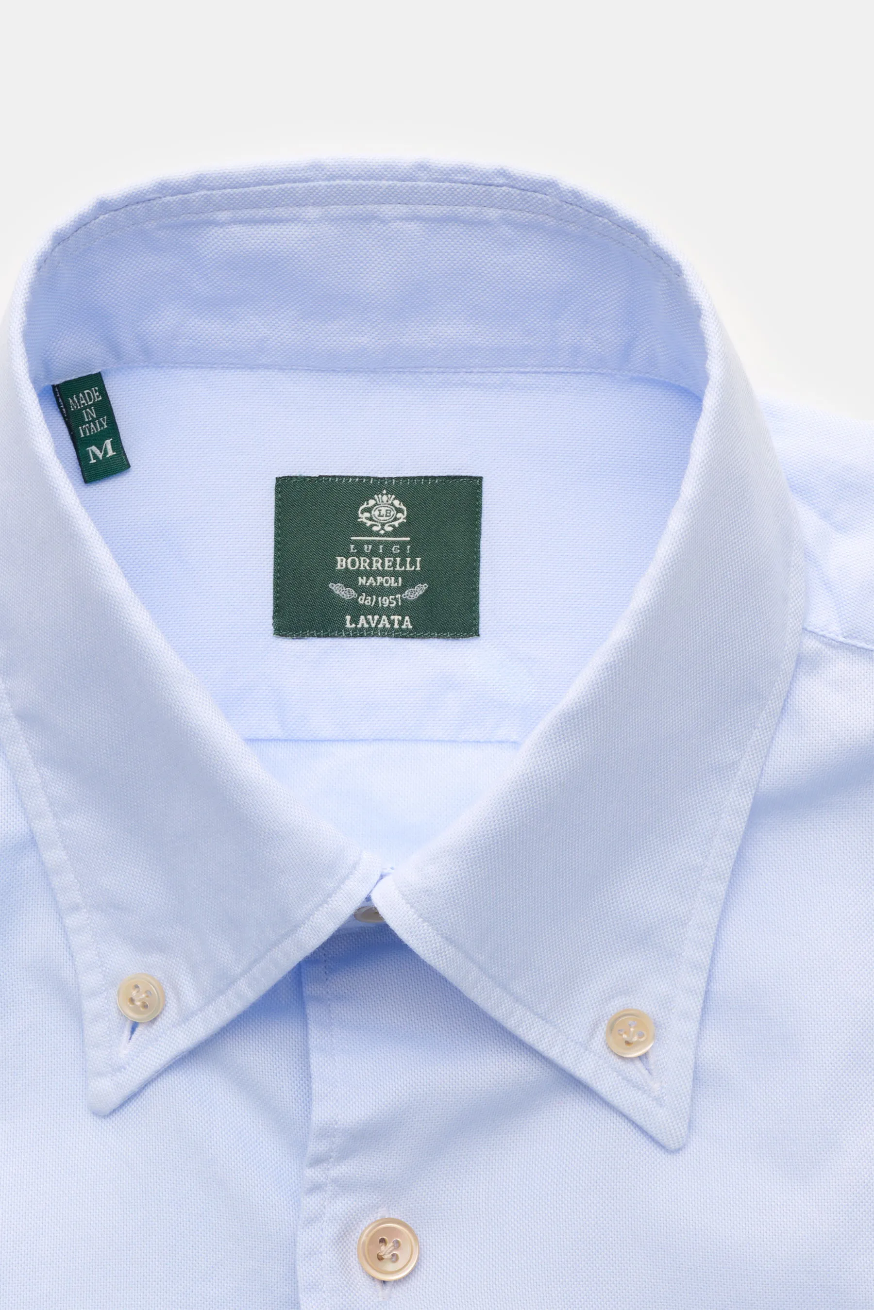 Borrelli - Herren - Oxford-Hemd 'Ettore' Button-Down-Kragen hellblau – Bild 2