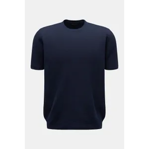 Roberto Collina - Herren - Leinen Kurzarmpullover dunkelblau Roberto Collina - Herren - Leinen Kurzarmpullover dunkelblau