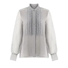 VAN LAACK - Bluse Modern Fit Uni - Größe 40 - grau VAN LAACK - Bluse Modern Fit Uni - Größe 40 - grau