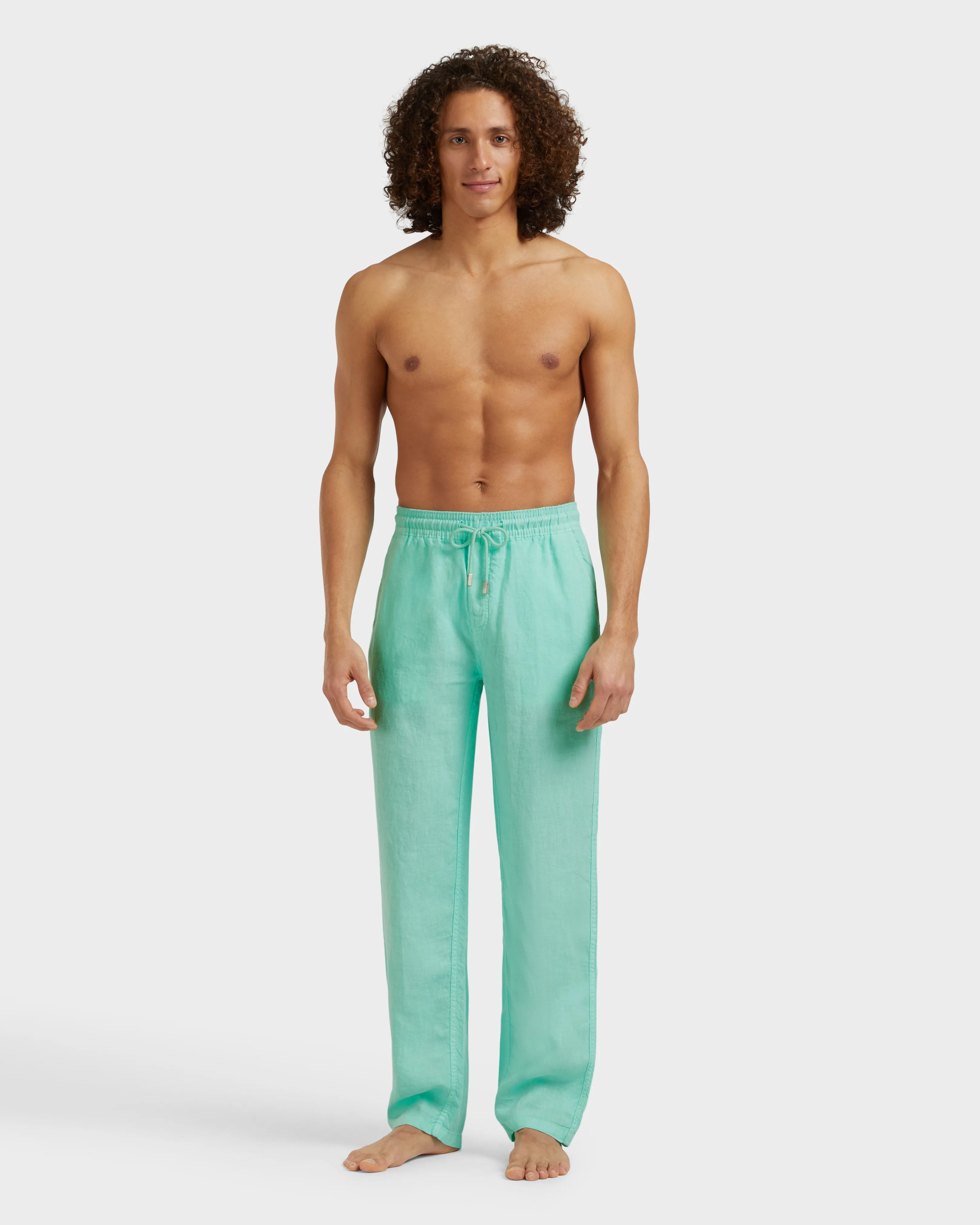 Vilebrequin - Solid Weite Leinenhose Für Herren - Hose - Pacha - Grün - Größe L – Bild 3