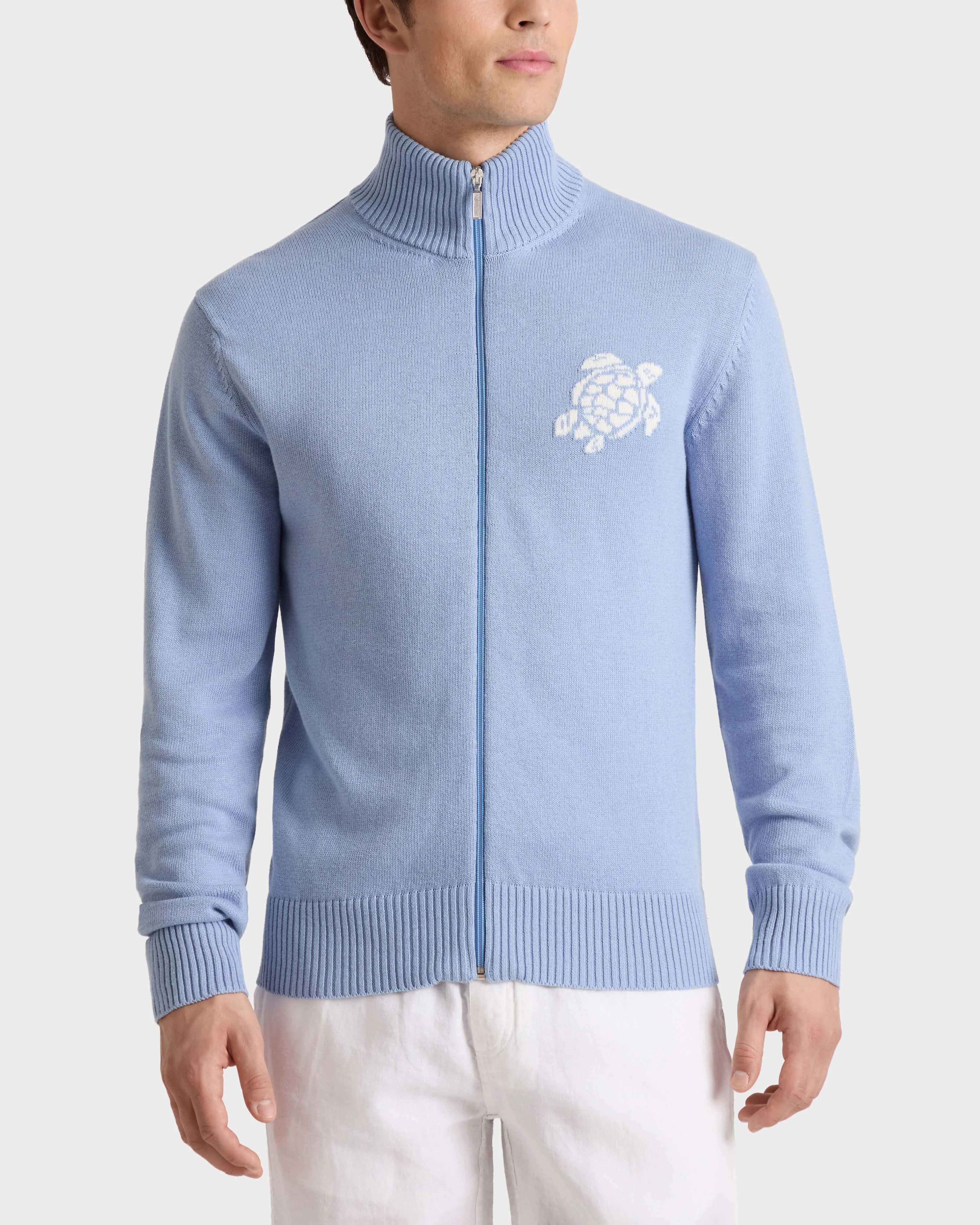 Vilebrequin - Turtle Pullover Mit Reißverschluss Aus Baumwolle Und Kaschmir Für Herren - Pullover - Petrus - Blau - Größe XL – Bild 3