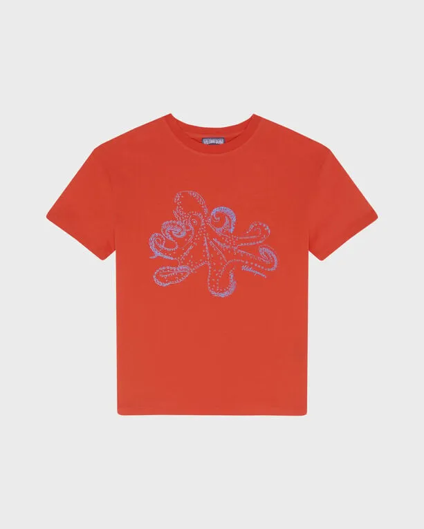 Vilebrequin - Octopus T-shirt Aus Bio-baumwolle Für Jungen - T-shirt - Gabin - Rot - Größe 4 Vilebrequin - Octopus T-shirt Aus Bio-baumwolle Für Jungen - T-shirt - Gabin - Rot - Größe 4