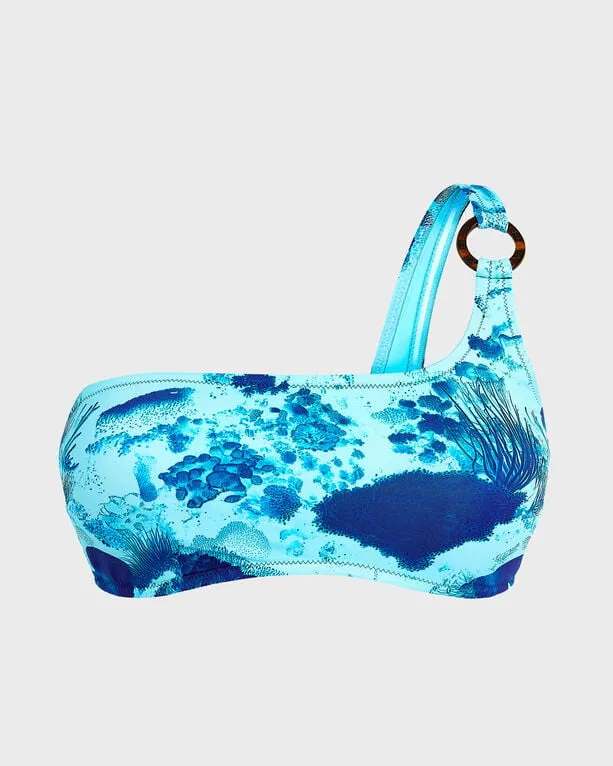 Vilebrequin - Asymmetrisches Coral Reef Bralette-bikinioberteil Für Damen - Bademode - Fixel - Blau - Größe S Vilebrequin - Asymmetrisches Coral Reef Bralette-bikinioberteil Für Damen - Bademode - Fixel - Blau - Größe S