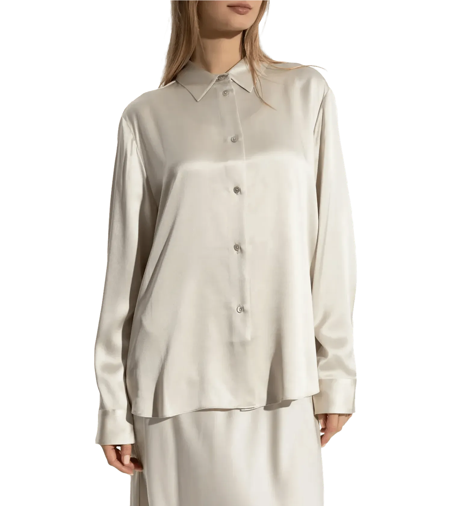 Lisa Yang - Long Sleeved Button-Up Shirt - Größe 02 - champagnerfarben – Bild 3