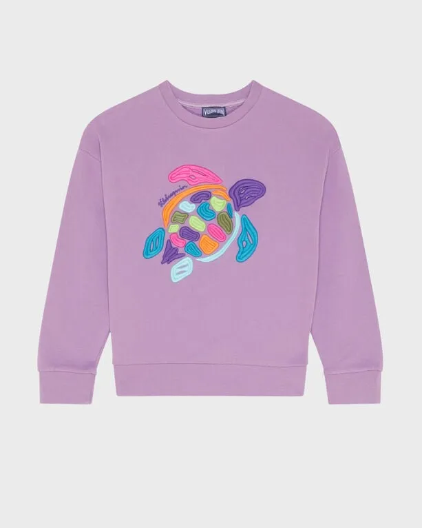 Vilebrequin - Multico Big Turtle Pullover Mit Rundhalsausschnitt Aus Bio-baumwolle Für Mädchen - Sweatshirt - Galapa - Violett - Größe 12 Vilebrequin - Multico Big Turtle Pullover Mit Rundhalsausschnitt Aus Bio-baumwolle Für Mädchen - Sweatshirt - Galapa - Violett - Größe 12
