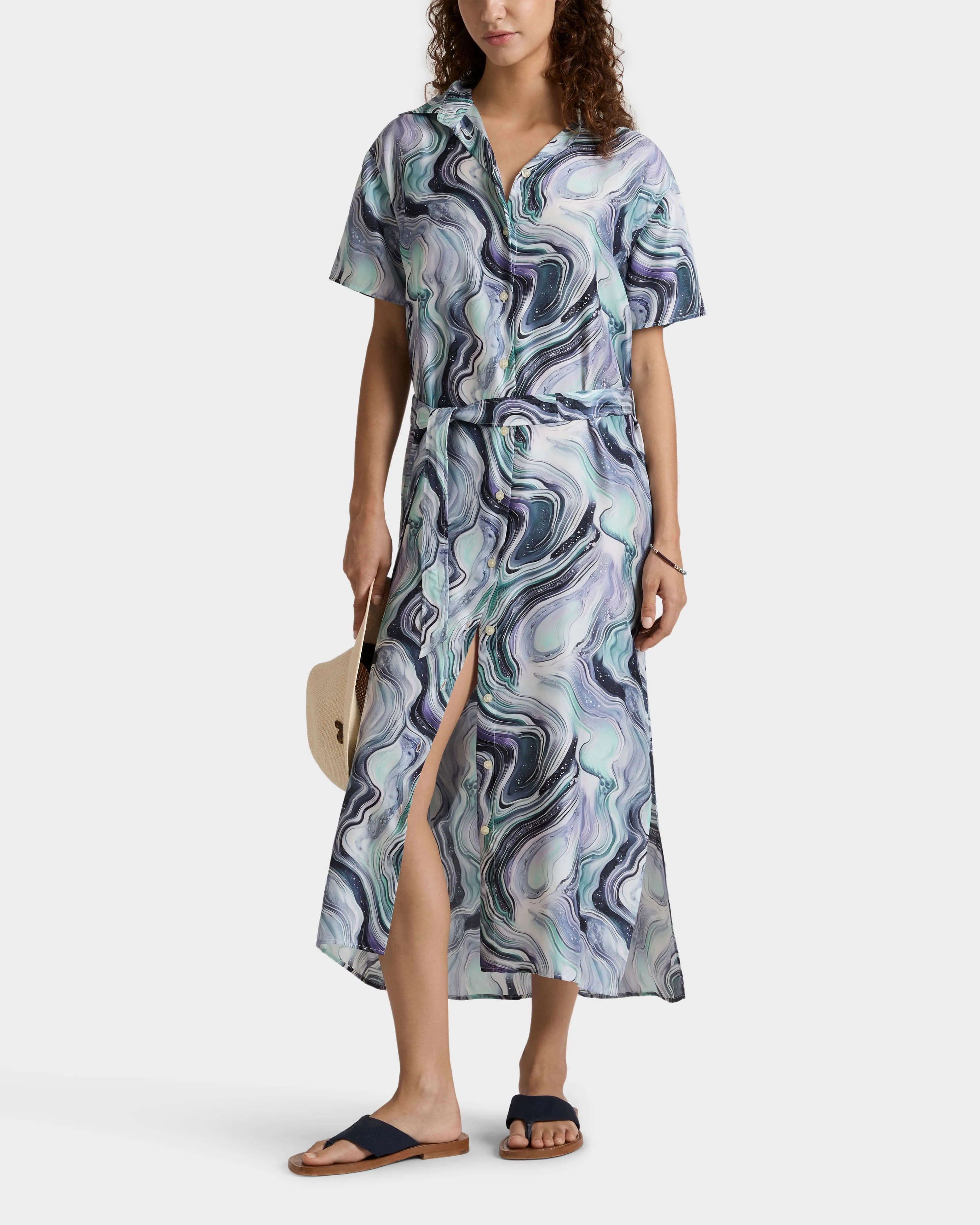 Vilebrequin - Langes Marble Hemdkleid Aus Seide Für Damen - Kleid - Loucia - Weiss - Größe M – Bild 3