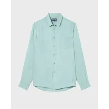 Vilebrequin - Einfarbiges Hemd Aus Leinen Für Herren - Hemd - Caroubis - Grün - Größe XXL Vilebrequin - Einfarbiges Hemd Aus Leinen Für Herren - Hemd - Caroubis - Grün - Größe XXL