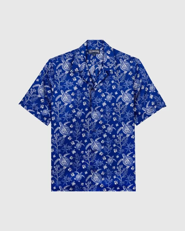 Vilebrequin - X-ray Turtles Bowling-hemd Aus Seide Für Herren - Hemd - Charli - Blau - Größe XL Vilebrequin - X-ray Turtles Bowling-hemd Aus Seide Für Herren - Hemd - Charli - Blau - Größe XL