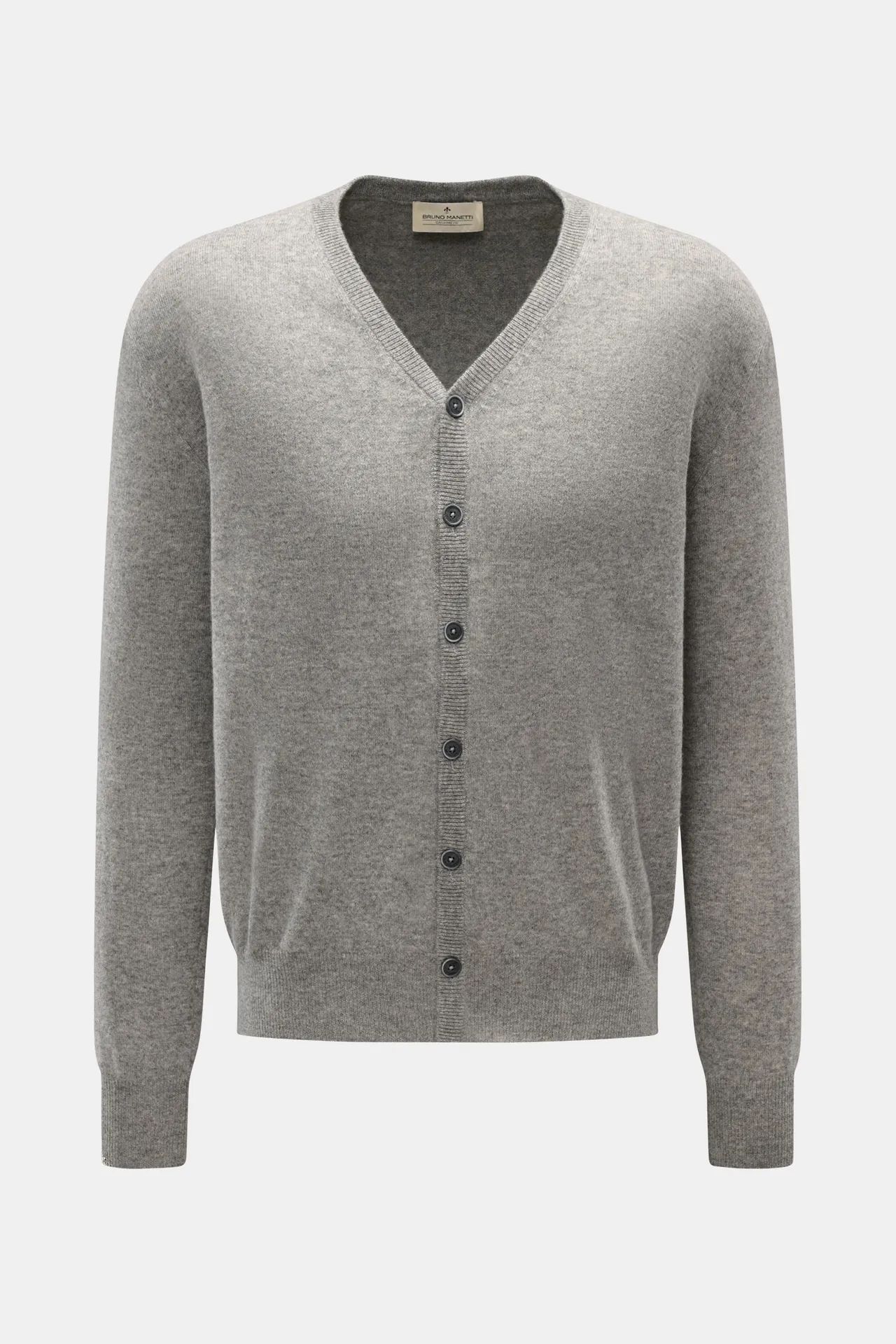 Bruno Manetti - Herren - Cashmere Cardigan grau meliert Bruno Manetti - Herren - Cashmere Cardigan grau meliert