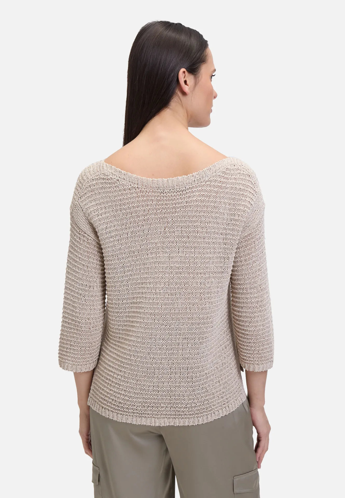 Grobstrick-Pullover mit 3/4 Arm Grobstrick-Pullover mit 3/4 Arm