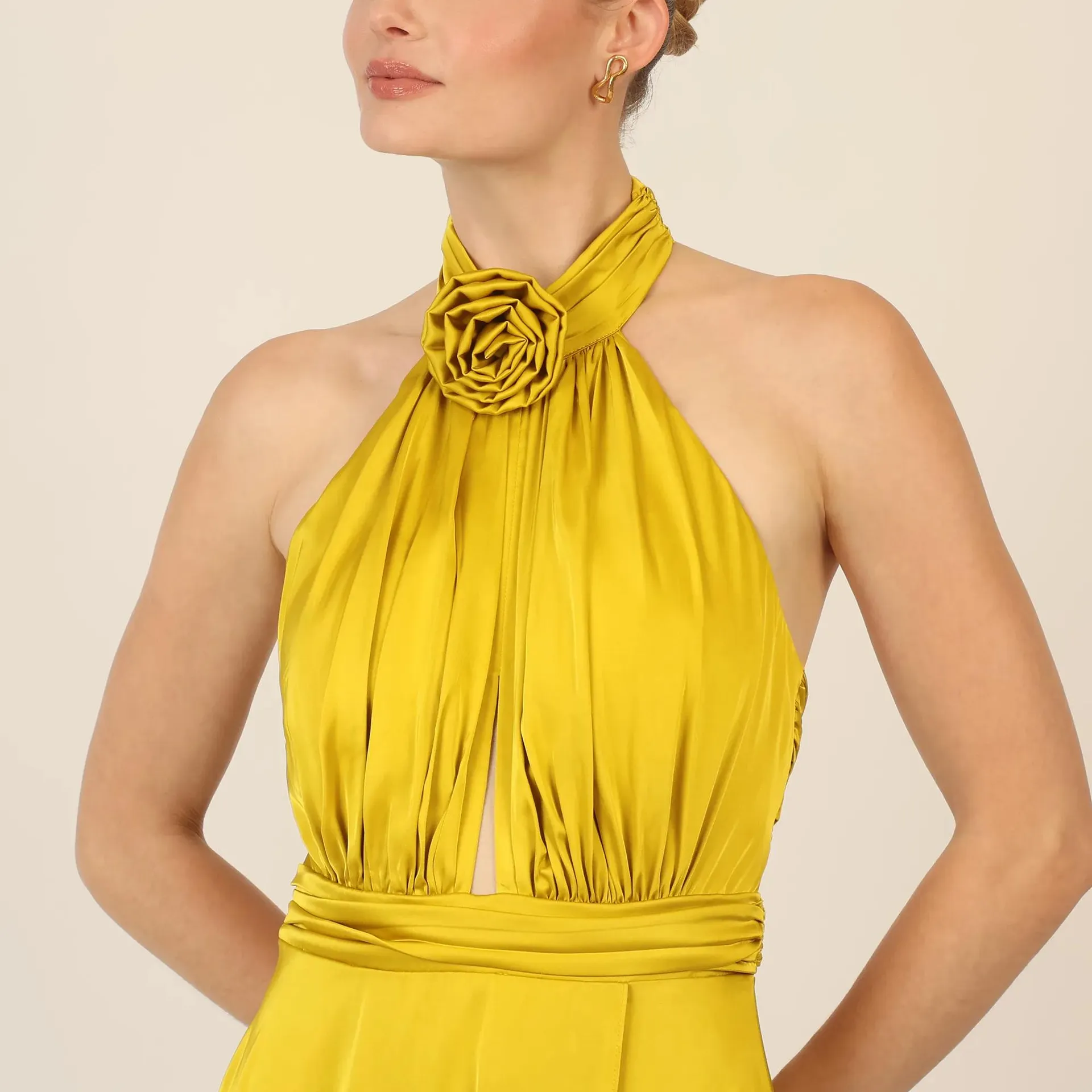 Apart - Satinkleid - Größe 42 - gelb – Bild 3