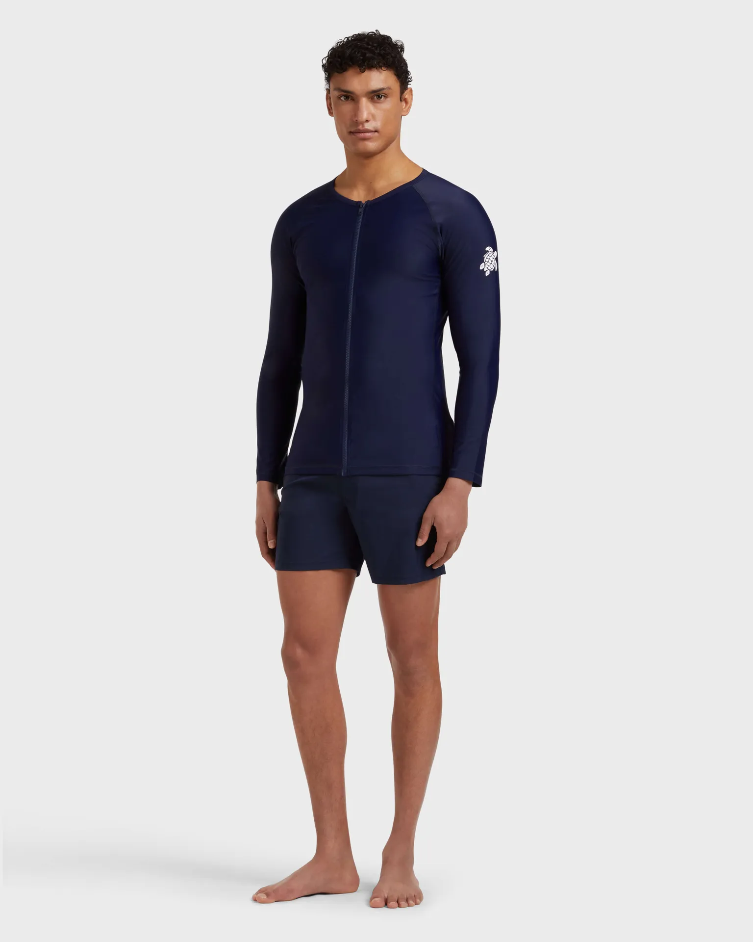 Vilebrequin - Langärmeliger Solid Rashguard Mit Reißverschluss Für Herren - Rashguard - Rock-z - Blau - Größe XL – Bild 3