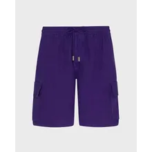 Vilebrequin - Einfarbige Leinen-bermudashorts Mit Cargotaschen Für Herren - Bermuda - Baie - Violett - Größe S Vilebrequin - Einfarbige Leinen-bermudashorts Mit Cargotaschen Für Herren - Bermuda - Baie - Violett - Größe S