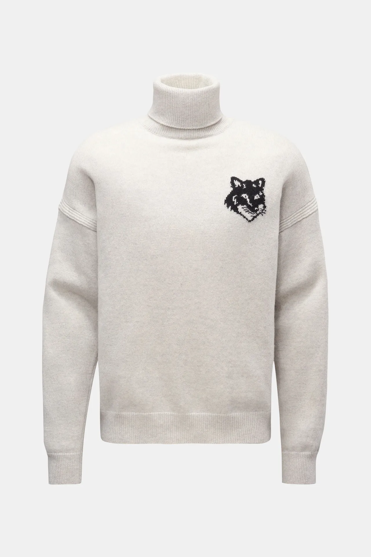 Maison Kitsuné - Herren - Rollkragenpullover hellgrau Maison Kitsuné - Herren - Rollkragenpullover hellgrau