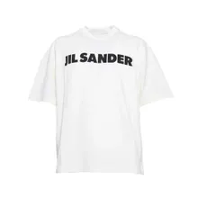 Jil Sander - Boxy White T-Shirt With Contrasting Logo Print - Größe S - weiß Jil Sander - Boxy White T-Shirt With Contrasting Logo Print - Größe S - weiß