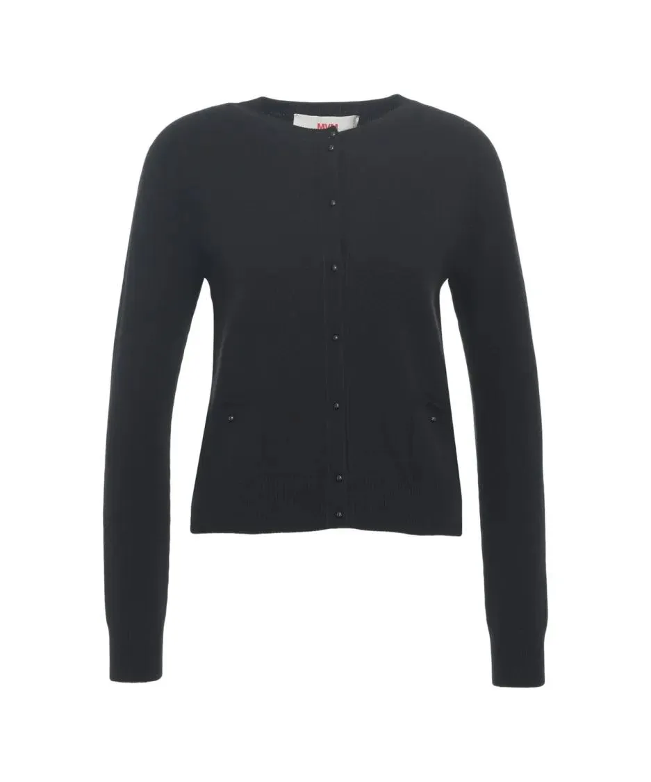 Mvm - Cardigan With Pearl Buttons - Größe 44 - schwarz Mvm - Cardigan With Pearl Buttons - Größe 44 - schwarz