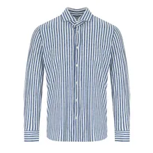 ARCHIVIUM - White Blue Linen Effect Shirt - Größe 41 - blau ARCHIVIUM - White Blue Linen Effect Shirt - Größe 41 - blau